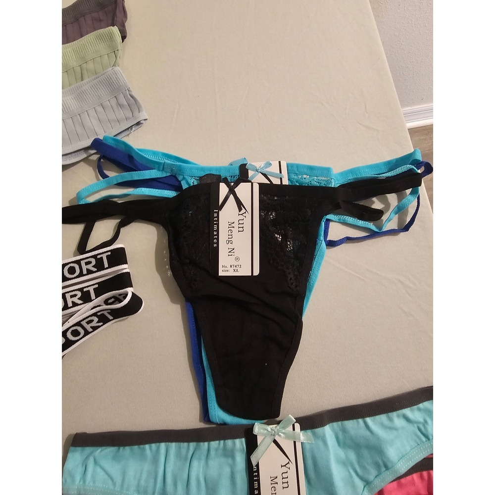 Yun Meng Ni Intimates Womens Underwear Lot 18pc M Thongs Lace Ribbed NWT - Picture 5 of 7